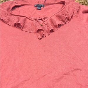 American Living Pink Ruffle Neck Sweater